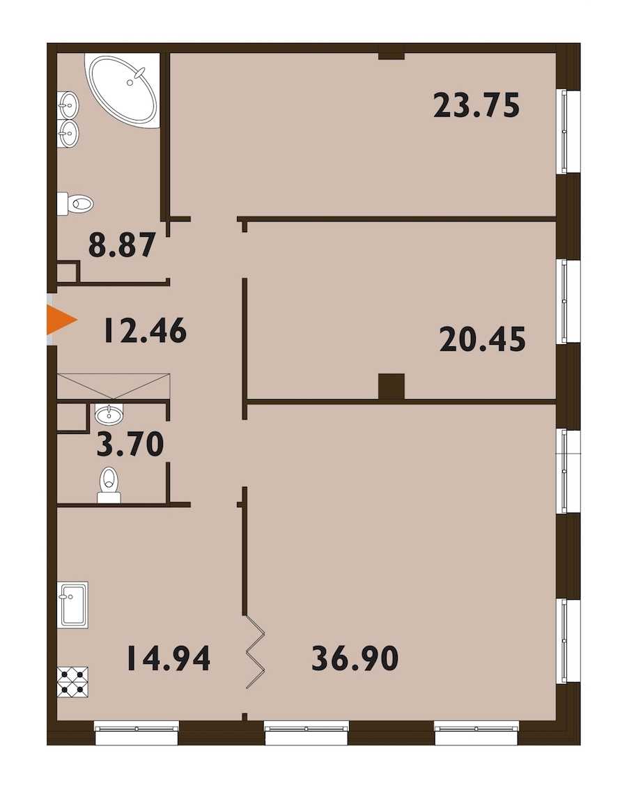 Трехкомнатная квартира в : площадь 121.07 м2 , этаж: 4 – купить в Санкт-Петербурге